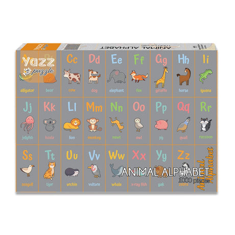 Pre-Order - Animal Alphabet 1000 Piece Jigsaw Puzzle | Yazz - Jigsaw Puzzles - The Puzzle Center