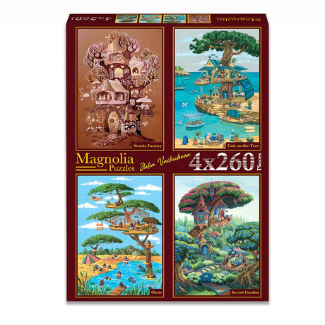 Pre-Order - Julia Vaihicheva 4 x 260 Pieces Jigsaw Puzzles | Magnolia - Jigsaw Puzzles - The Puzzle Center