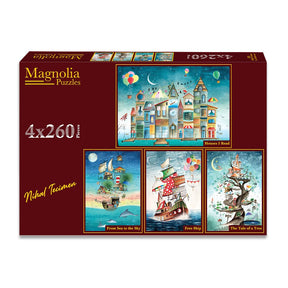 Pre-Order - Nihal Tecimen 4 x 260 Pieces Jigsaw Puzzles | Magnolia - Jigsaw Puzzles - The Puzzle Center