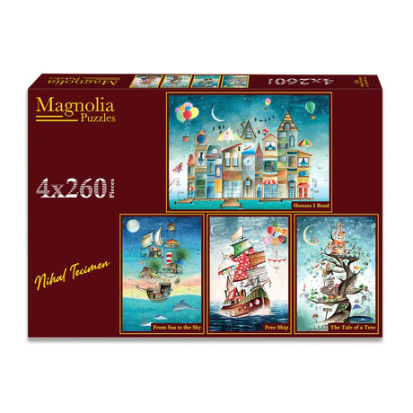 Pre-Order - Nihal Tecimen 4 x 260 Pieces Jigsaw Puzzles | Magnolia - Jigsaw Puzzles - The Puzzle Center