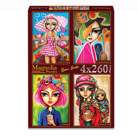 Pre-Order - Romi Lerda (3) 4 x 260 Pieces Jigsaw Puzzles | Magnolia - Jigsaw Puzzles - The Puzzle Center