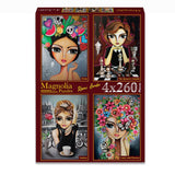 Pre-Order - Romi Lerda (5) 4 x 260 Pieces Jigsaw Puzzles | Magnolia - Jigsaw Puzzles - The Puzzle Center