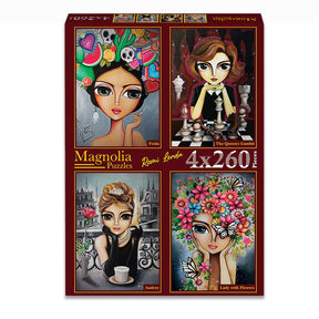 Pre-Order - Romi Lerda (5) 4 x 260 Pieces Jigsaw Puzzles | Magnolia - Jigsaw Puzzles - The Puzzle Center