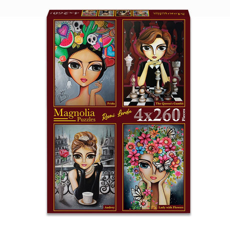 Pre-Order - Romi Lerda (5) 4 x 260 Pieces Jigsaw Puzzles | Magnolia - Jigsaw Puzzles - The Puzzle Center