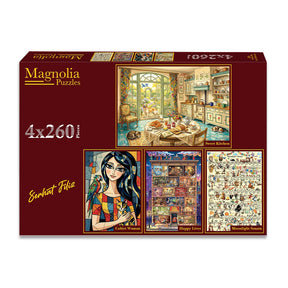 Pre-Order - Serhat Filiz (2) 4 x 260 Pieces Jigsaw Puzzles | Magnolia - Jigsaw Puzzles - The Puzzle Center