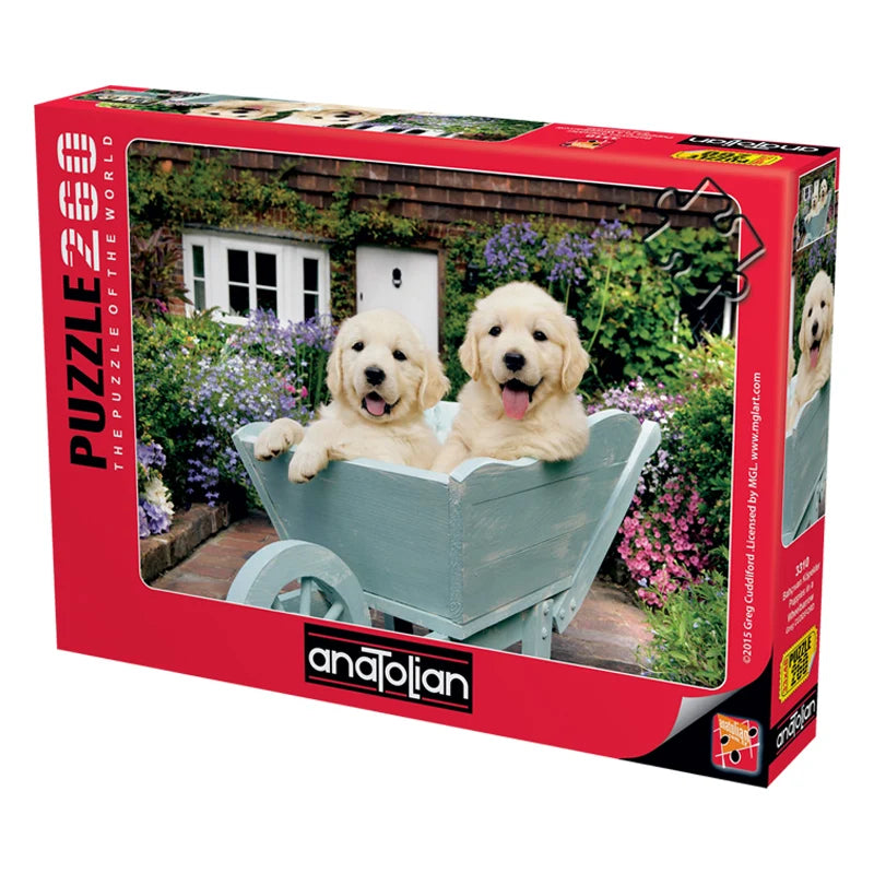 Puppies in a Wheelbarrow 260 Piece Jigsaw Puzzle | Anatolian
