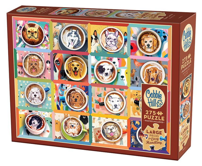 Puppy Lattes 275 Easy Handling Piece Jigsaw Puzzle | Cobble Hill - Jigsaw Puzzles - The Puzzle Center