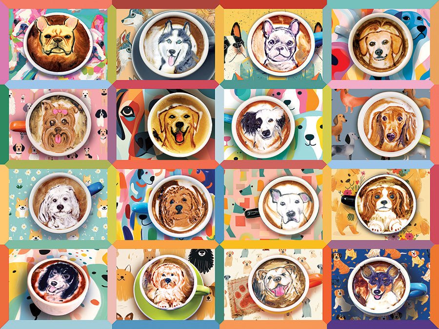 Puppy Lattes 275 Easy Handling Piece Jigsaw Puzzle | Cobble Hill - Jigsaw Puzzles - The Puzzle Center