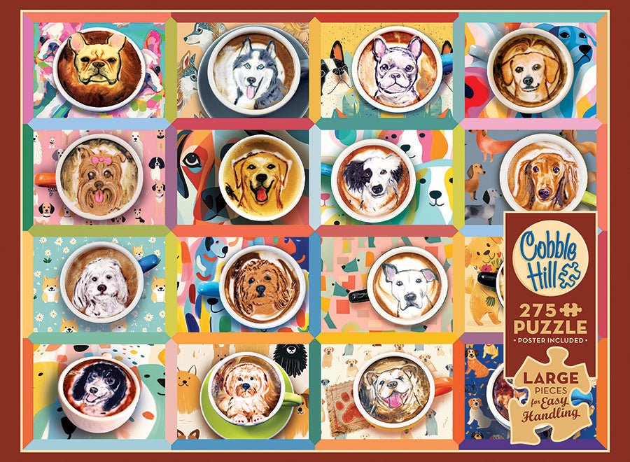Puppy Lattes 275 Easy Handling Piece Jigsaw Puzzle | Cobble Hill - Jigsaw Puzzles - The Puzzle Center