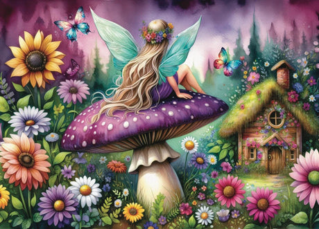 Purple Mushroom Rest 1000 Piece Jigsaw Puzzle by JaCaRou Puzzles - Jigsaw Puzzles - The Puzzle Center