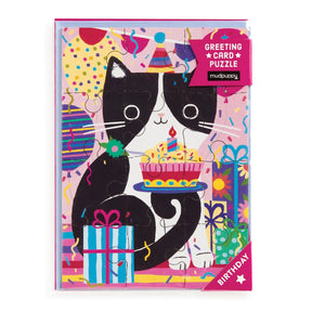 Purr - fect Cat Birthday 12 Piece Greeting Card Puzzle | Mudpuppy - Greeting Card Puzzle - The Puzzle Center