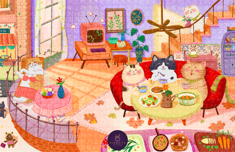 Purrfect Life Art Puzzle 1000 Piece Jigsaw Puzzle | Elewhite - Jigsaw Puzzles - The Puzzle Center