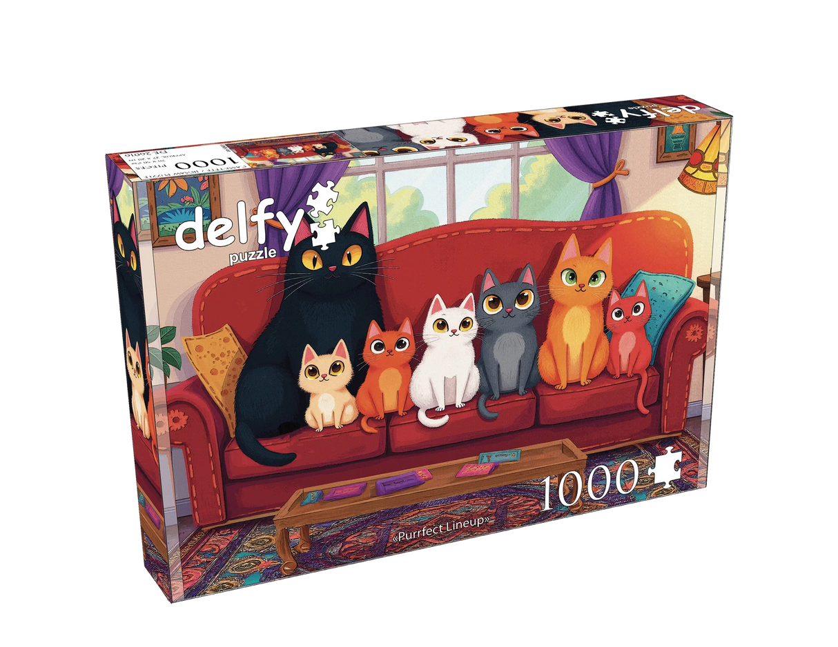 Purrfect Lineup 1000 Piece Jigsaw Puzzle | Delfy Puzzles - Jigsaw Puzzles - The Puzzle Center
