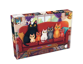 Purrfect Lineup 1000 Piece Jigsaw Puzzle | Delfy Puzzles - Jigsaw Puzzles - The Puzzle Center