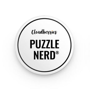 Puzzle Nerd Round Pin | Cloudberries - Puzzle Accessories - The Puzzle Center