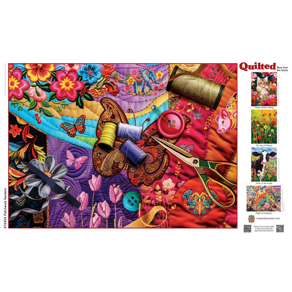 Quilted - Patchwork Gardens 1000 Piece Puzzle | Masterpieces Puzzles - Jigsaw Puzzles - The Puzzle Center