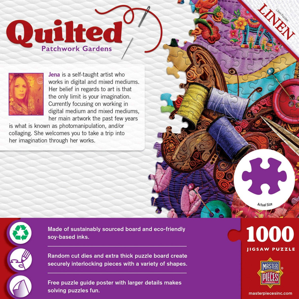 Quilted - Patchwork Gardens 1000 Piece Puzzle | Masterpieces Puzzles - Jigsaw Puzzles - The Puzzle Center