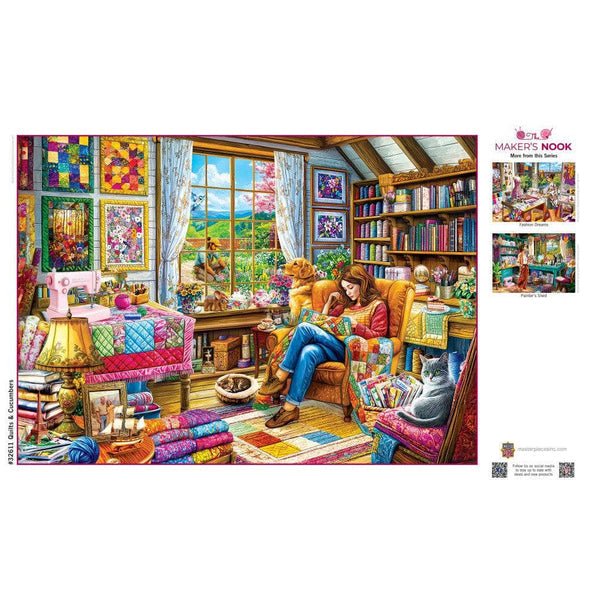 Quilts & Cucumbers 500 Piece Jigsaw Puzzle | Masterpieces - Jigsaw Puzzles - The Puzzle Center