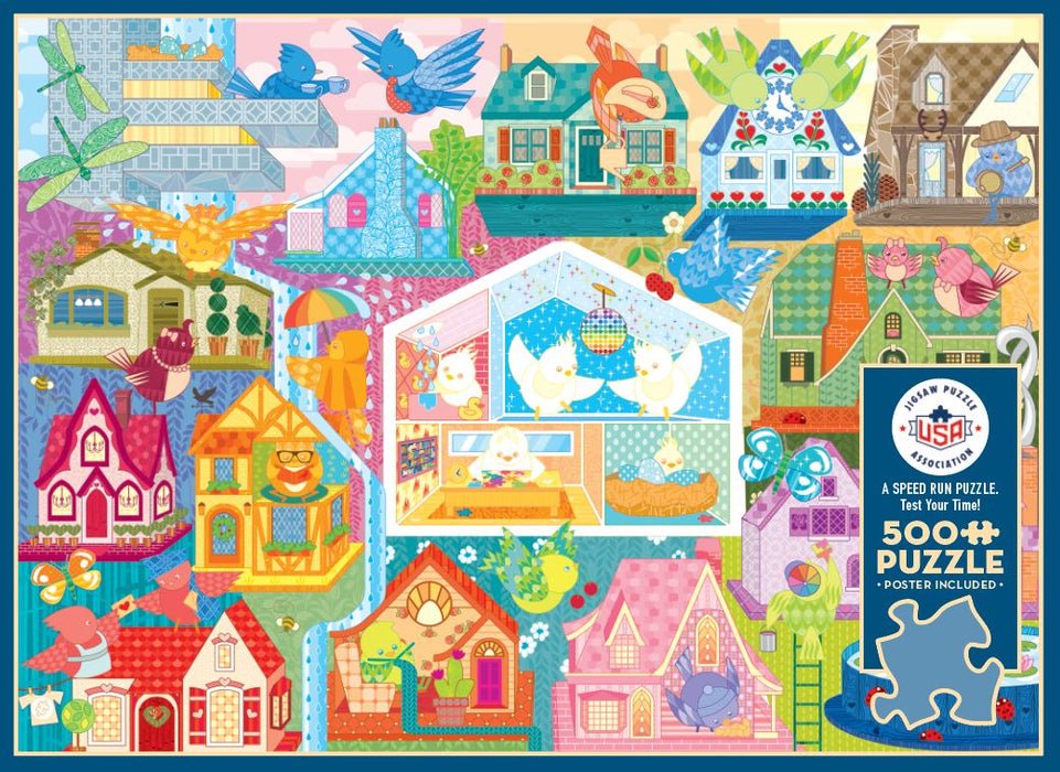 Rainbow Birdies 500 Piece Puzzle, Cobble Hill – The Puzzle Center