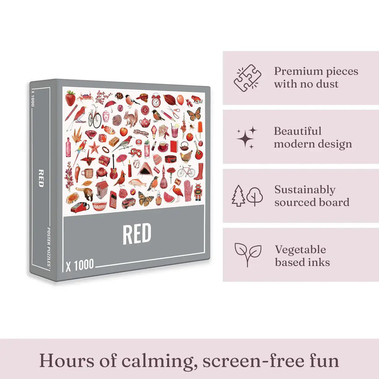 Red 1000 Piece Jigsaw Puzzle | Cloudberries - Jigsaw Puzzles - The Puzzle Center