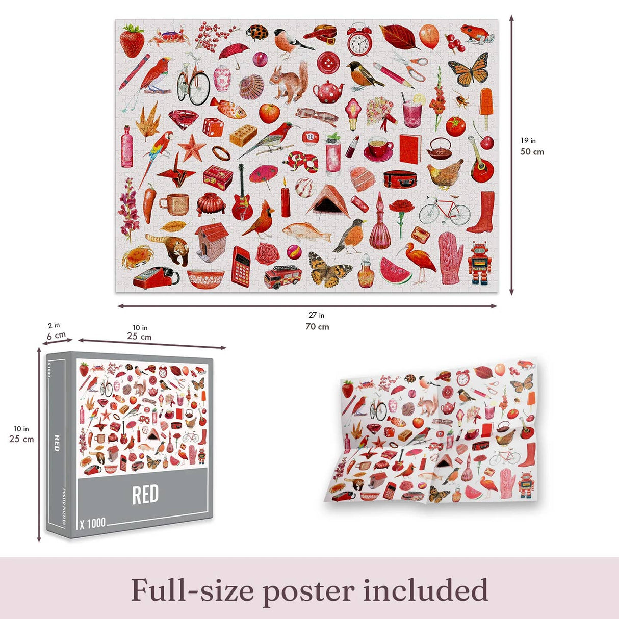 Red 1000 Piece Jigsaw Puzzle | Cloudberries - Jigsaw Puzzles - The Puzzle Center