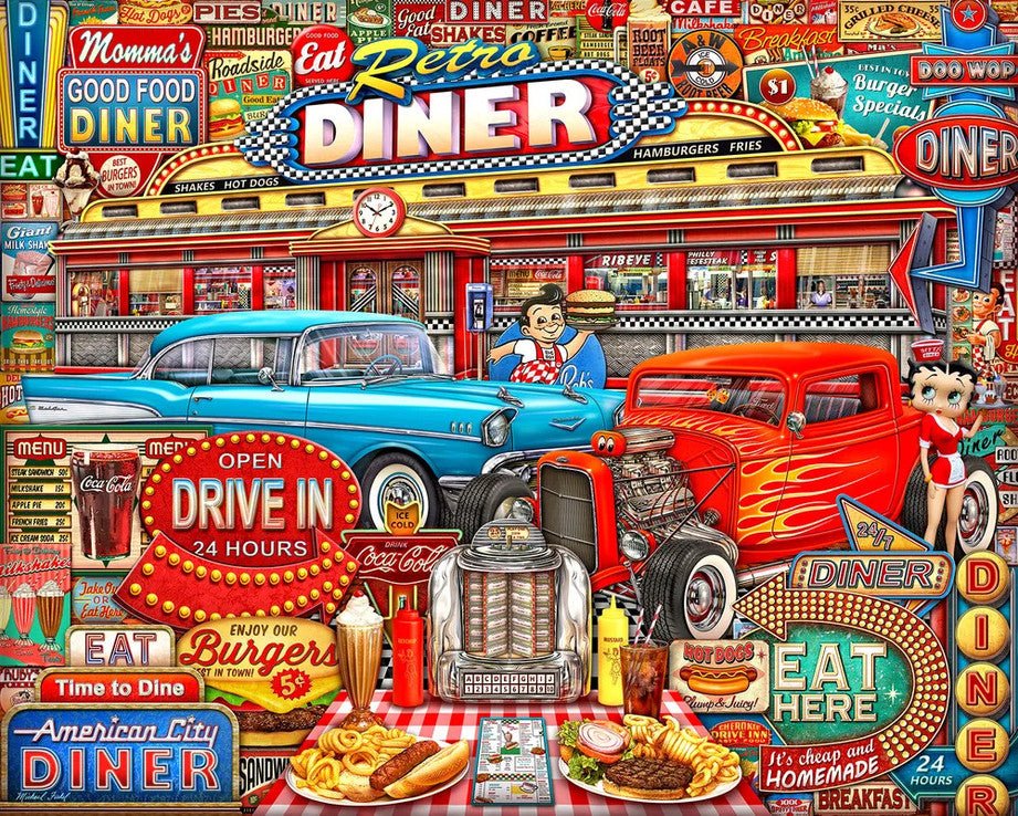 Retro Diner 1000 Piece Jigsaw Puzzle by Springbok Puzzles - Springbok Puzzles - Jigsaw Puzzles - The Puzzle Center