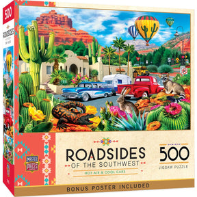 Roadsides of the Southwest Hot Air & Cool Cars 500 Piece Jigsaw Puzzle | Masterpieces - Masterpieces Puzzles - Jigsaw Puzzles - The Puzzle Center