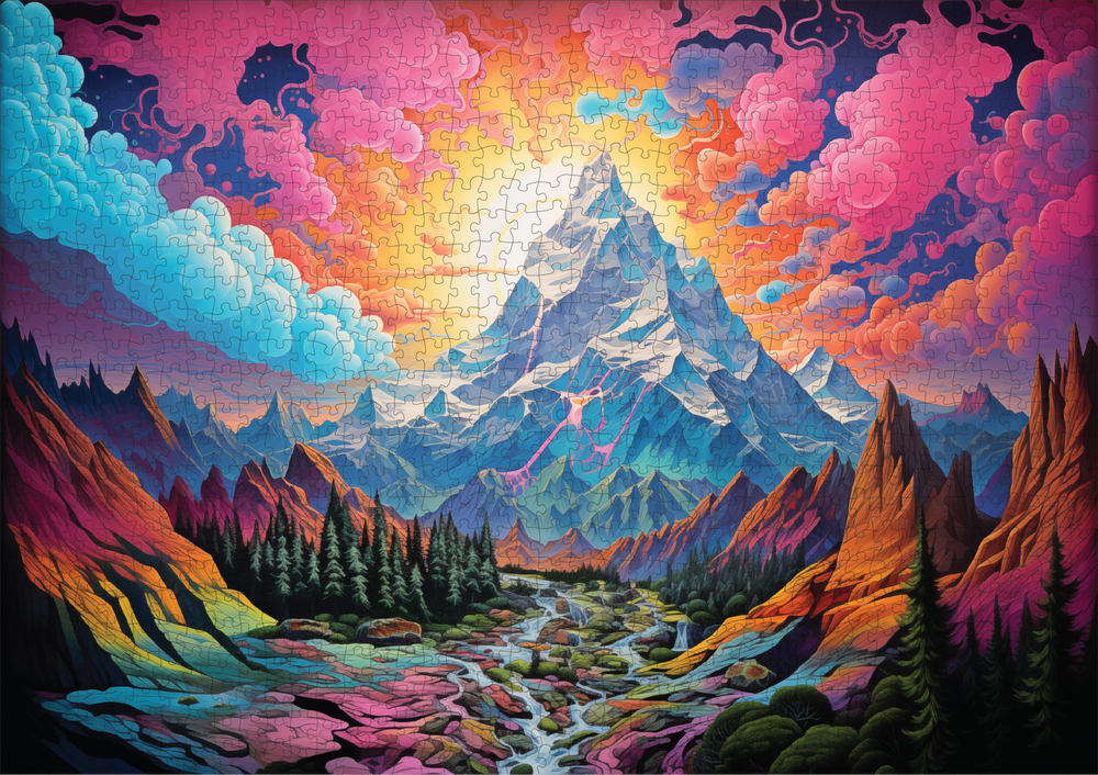Trippy Patterns Ridges Rocky Ridges Mountain Puzzle – Trippy Puzzle Co. – The Puzzle Center