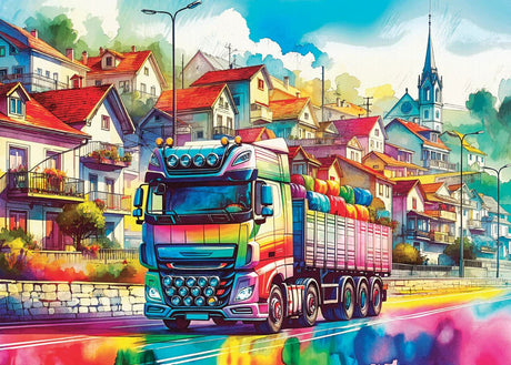 Rolling Through Colors 1000 Piece Jigsaw Puzzle | Delfy Puzzles - Jigsaw Puzzles - The Puzzle Center