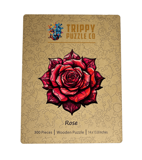 Rose Shaped 300 Piece Wooden Jigsaw Puzzle | Trippy Puzzle Co - Jigsaw Puzzles - The Puzzle Center