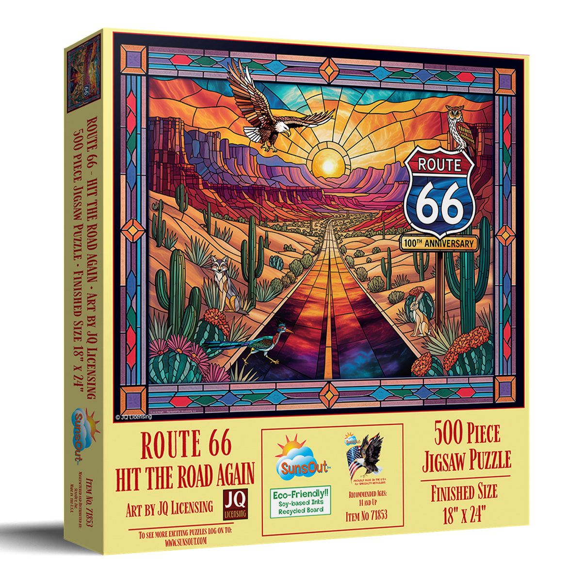 Route 66 - Hit The Road Again 500 Piece Jigsaw Puzzle | SunsOut