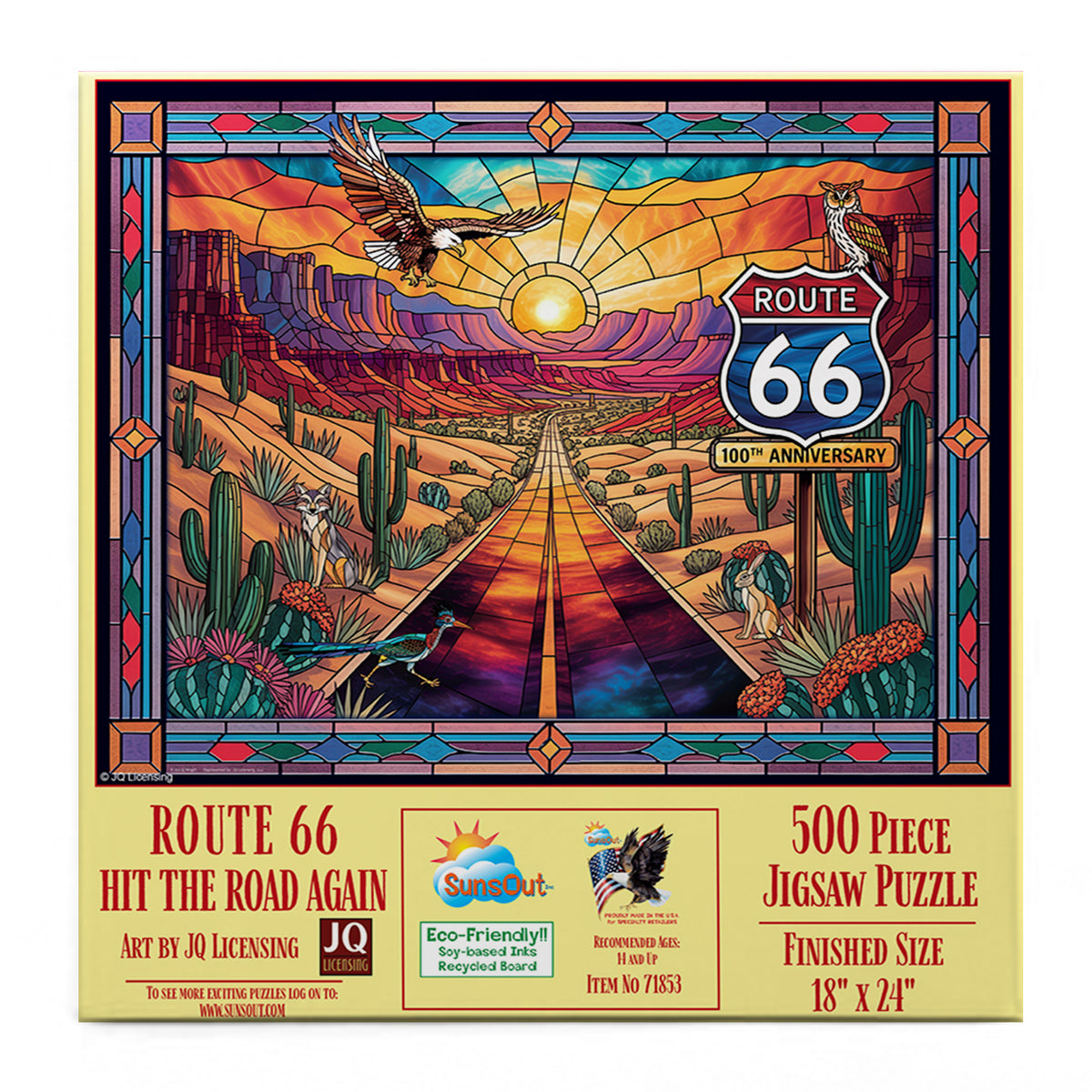 Route 66 - Hit The Road Again 500 Piece Jigsaw Puzzle | SunsOut