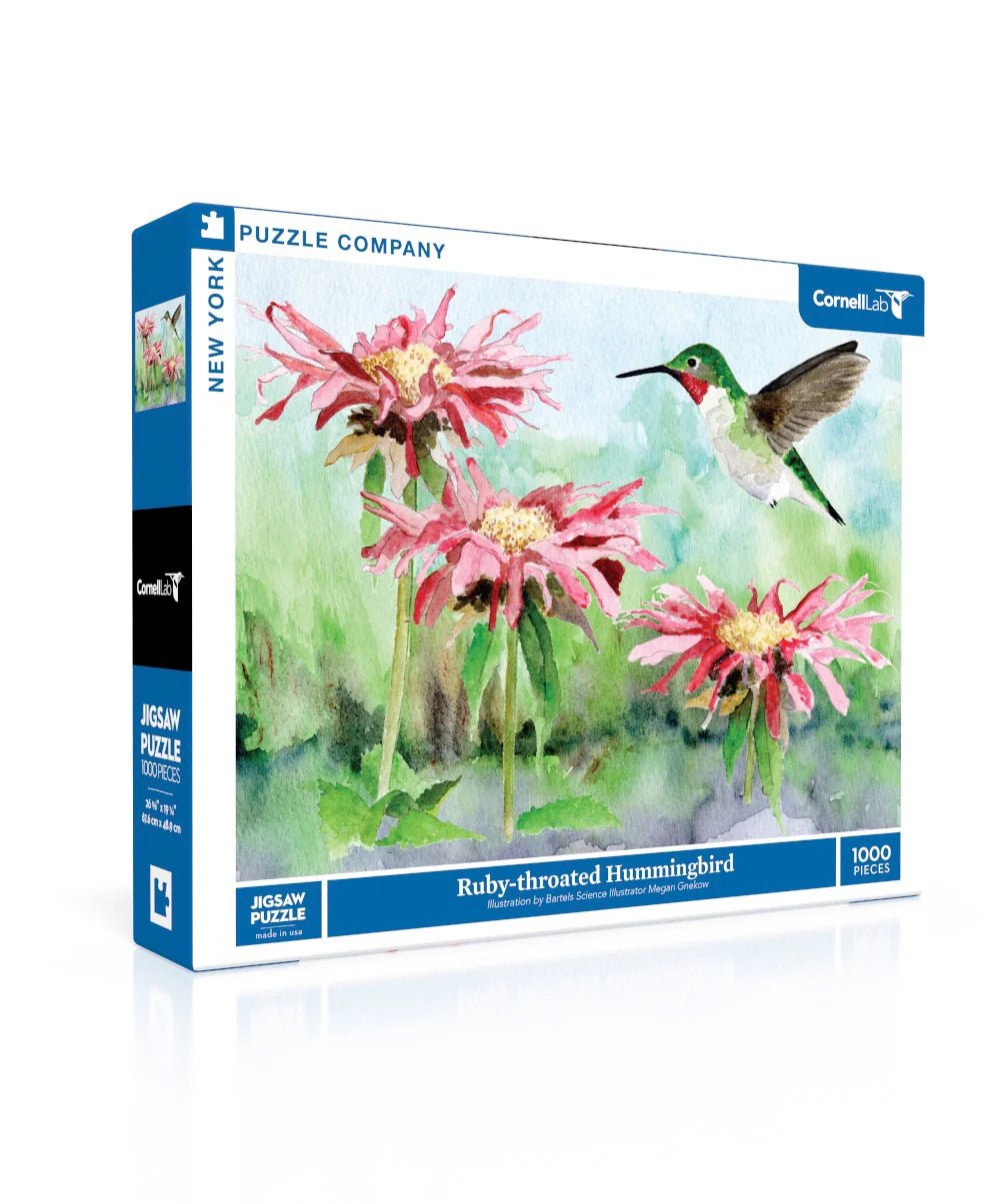 Ruby - throated Hummingbird 1000 Piece Jigsaw Puzzle | New York Puzzle Company - Jigsaw Puzzles - The Puzzle Center