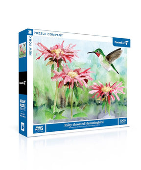 Ruby - throated Hummingbird 1000 Piece Jigsaw Puzzle | New York Puzzle Company - Jigsaw Puzzles - The Puzzle Center