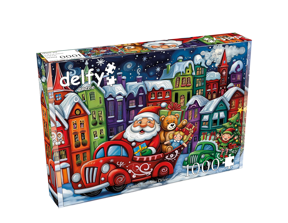 Santa'S Holiday Drive 1000 Piece Jigsaw Puzzle | Delfy - Jigsaw Puzzles - The Puzzle Center