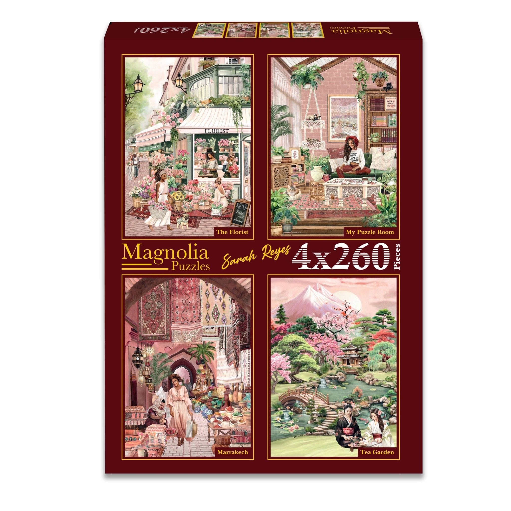 Sarah Reyes 4x260 Piece Puzzles | Magnolia – The Puzzle Center