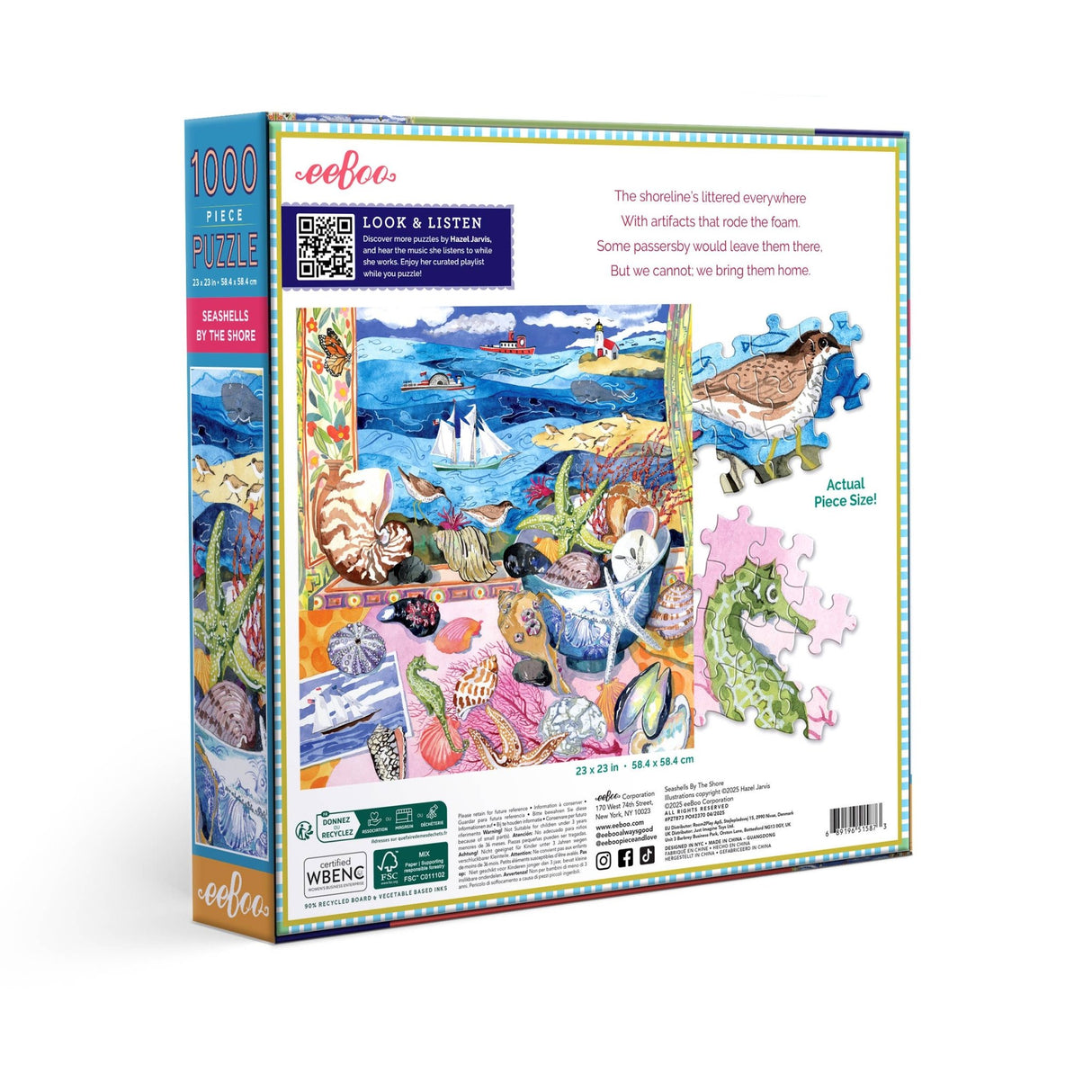 Seashells by the Shore 1000 Piece Jigsaw Puzzle | eeBoo - Jigsaw Puzzles - The Puzzle Center