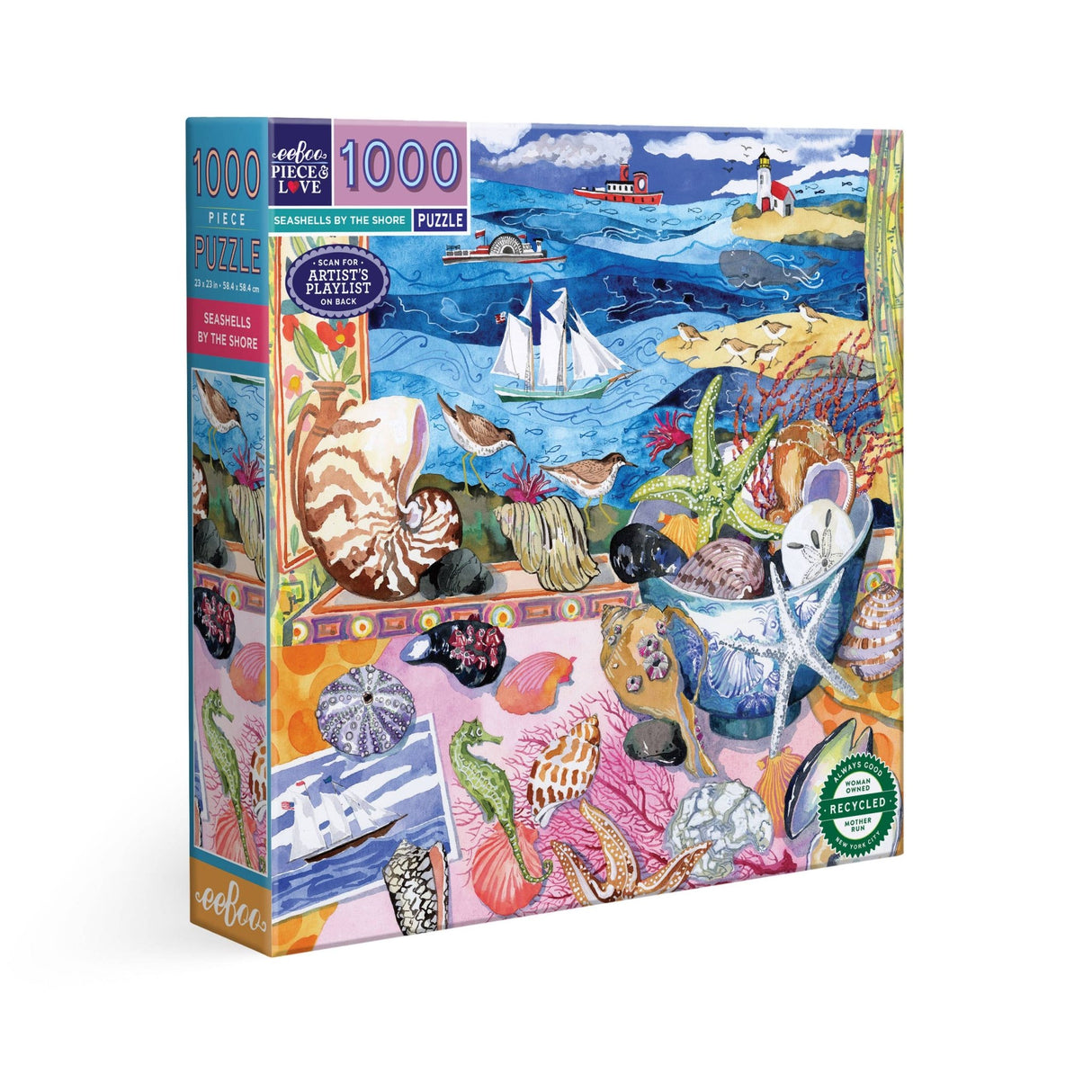 Seashells by the Shore 1000 Piece Jigsaw Puzzle | eeBoo - Jigsaw Puzzles - The Puzzle Center