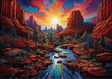 Sedona Sunset 1000 Piece Jigsaw Puzzle | Trippy Puzzle Co - Jigsaw Puzzles - The Puzzle Center
