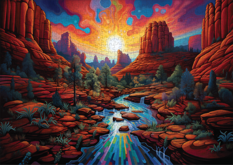 Sedona Sunset 1000 Piece Jigsaw Puzzle | Trippy Puzzle Co - Jigsaw Puzzles - The Puzzle Center