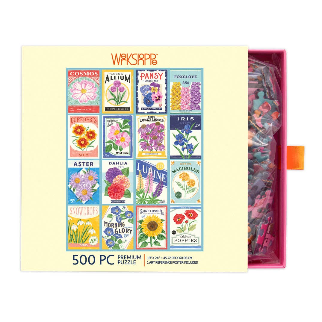 Seed Packets 500 Piece Jigsaw Puzzle | WerkShoppe - Jigsaw Puzzles - The Puzzle Center