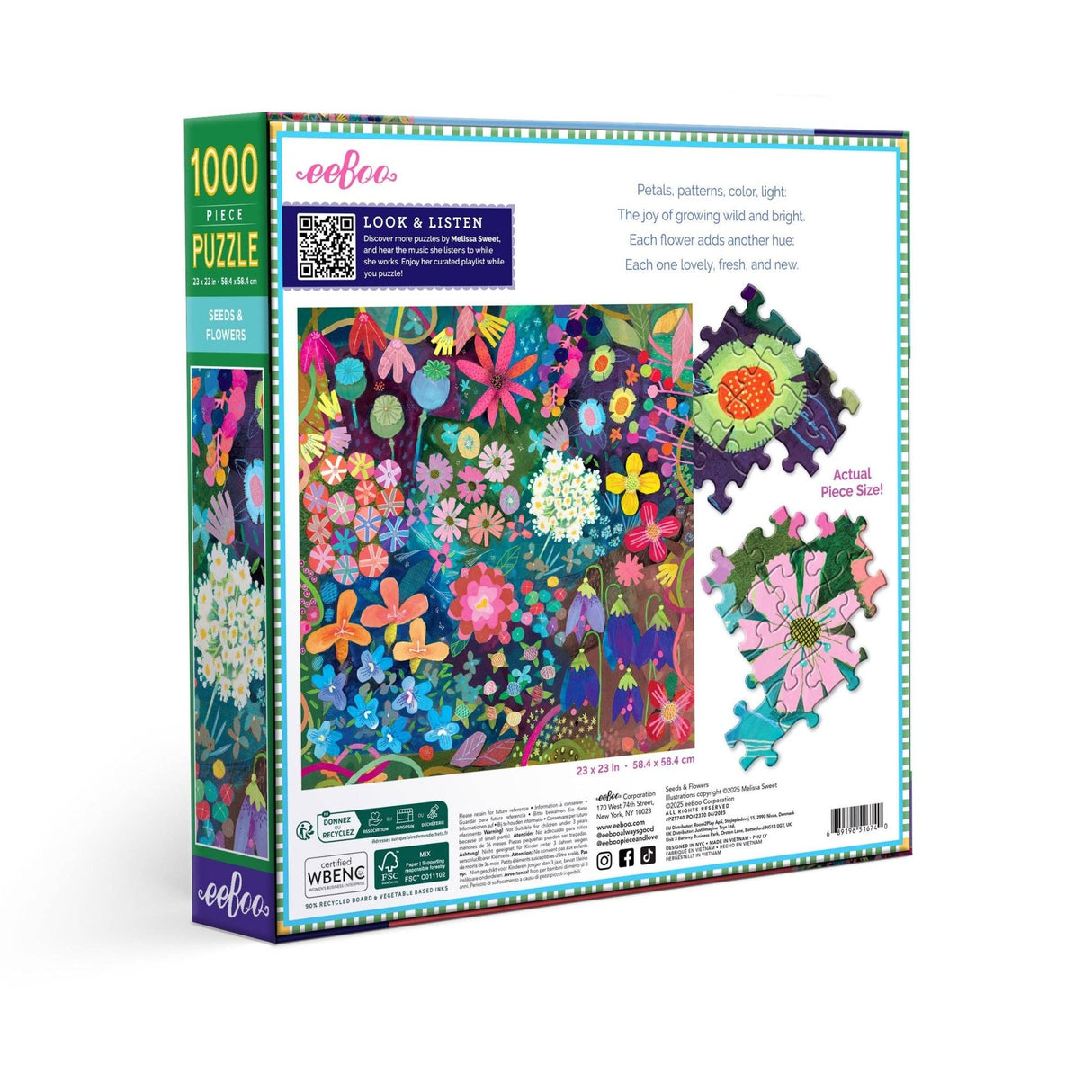 Seeds & Flowers 1000 Piece Jigsaw Puzzle | eeBoo - Jigsaw Puzzles - The Puzzle Center