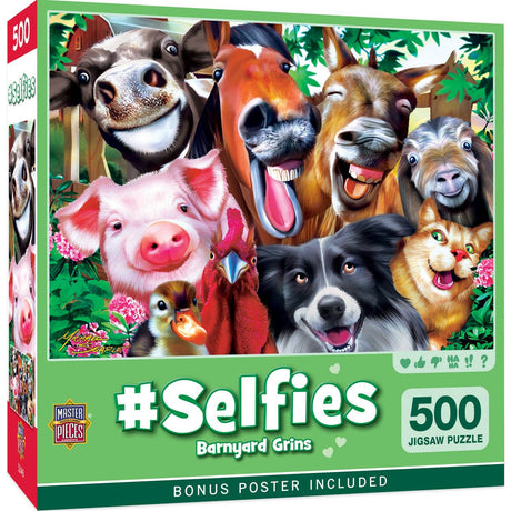 Selfies – Barnyard Grins 500 Piece Puzzle by Masterpieces Puzzles - Masterpieces Puzzles - Jigsaw Puzzles - The Puzzle Center - 