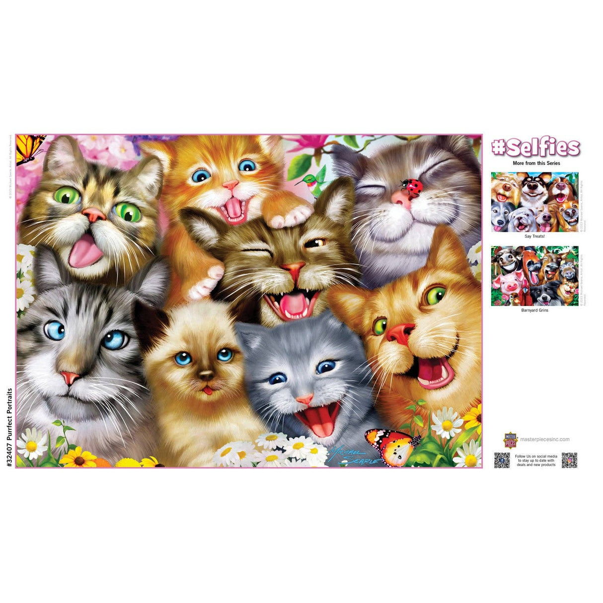 Selfies – Purrfect Portraits 500 Piece Puzzle by Masterpieces - Masterpieces Puzzles - Jigsaw Puzzles - The Puzzle Center - 