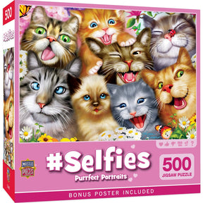Selfies – Purrfect Portraits 500 Piece Puzzle by Masterpieces - Masterpieces Puzzles - Jigsaw Puzzles - The Puzzle Center - 