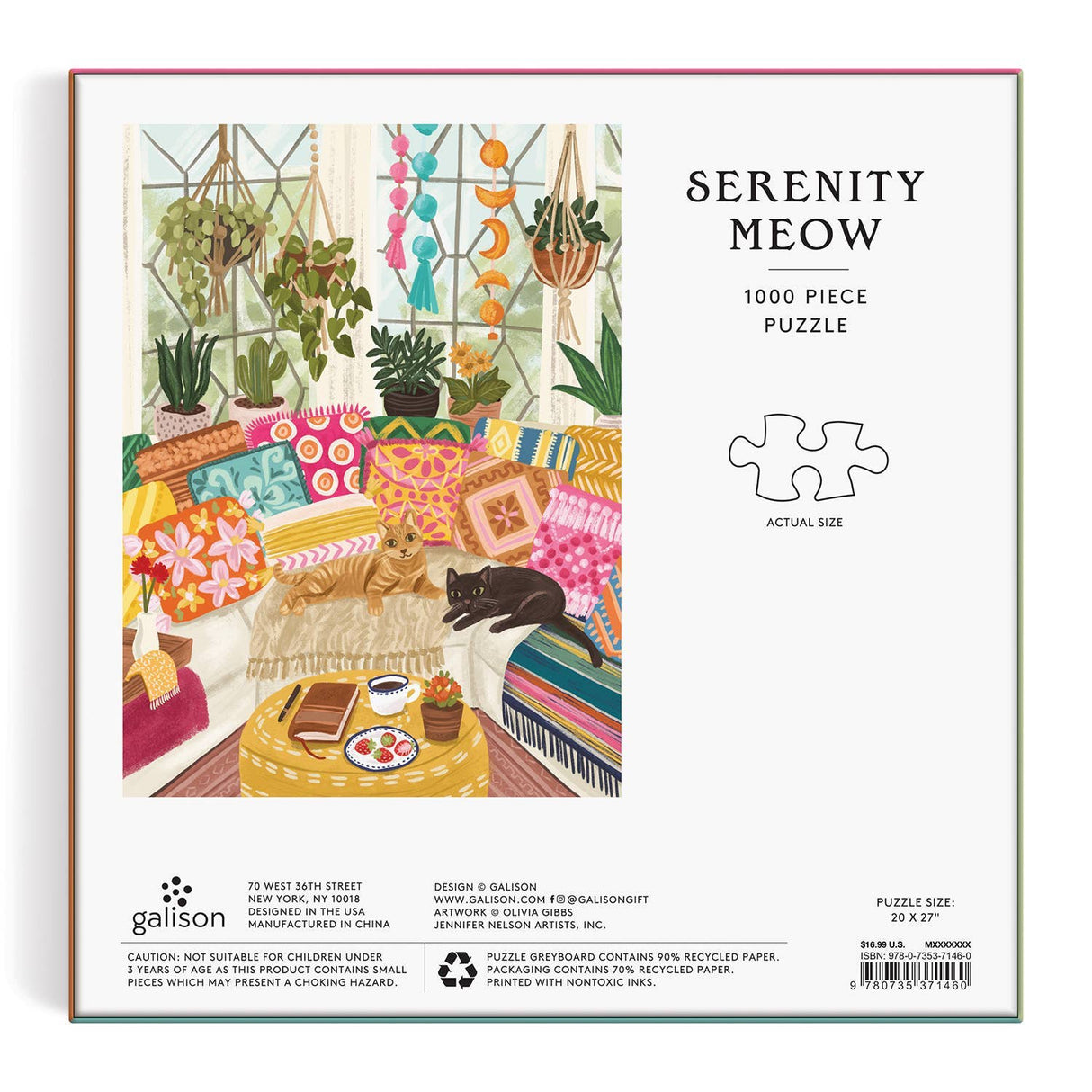 Serenity Meow 1000 Piece Puzzle by Galison - Galison - Jigsaw Puzzles - The Puzzle Center - 