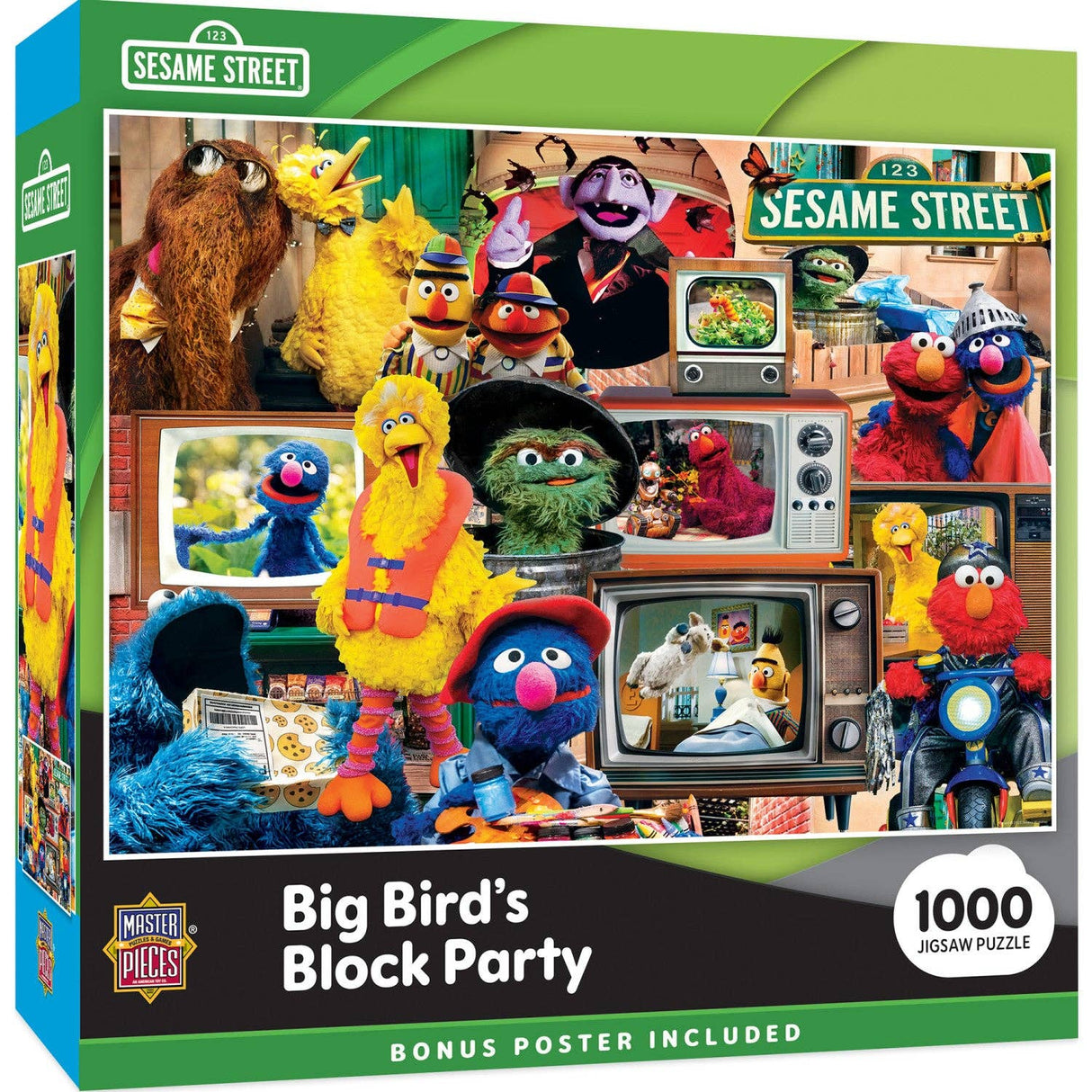 Sesame Street - Big Bird's Block Party 1000 Piece Puzzle by Masterpieces Puzzles - Masterpieces Puzzles - Jigsaw Puzzles - The Puzzle Center