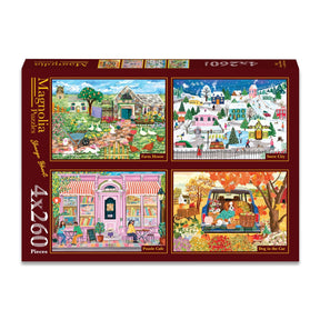 Shanya Bharti 4 x 260 Pieces Jigsaw Puzzles | Magnolia - Jigsaw Puzzles - The Puzzle Center