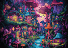 Shroomopolis Adult 1000 Piece Jigsaw Puzzle | Trippy Puzzle Co - Jigsaw Puzzles - The Puzzle Center