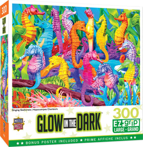 Singing Seahorses Glow in the Dark 300 Piece Puzzle by Masterpieces - Masterpieces Puzzles - Jigsaw Puzzles - The Puzzle Center